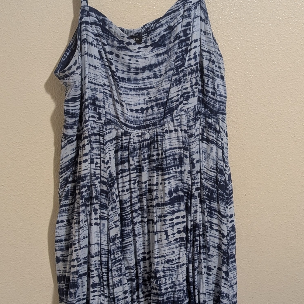 Torrid Navy and White Tie-Dye Top